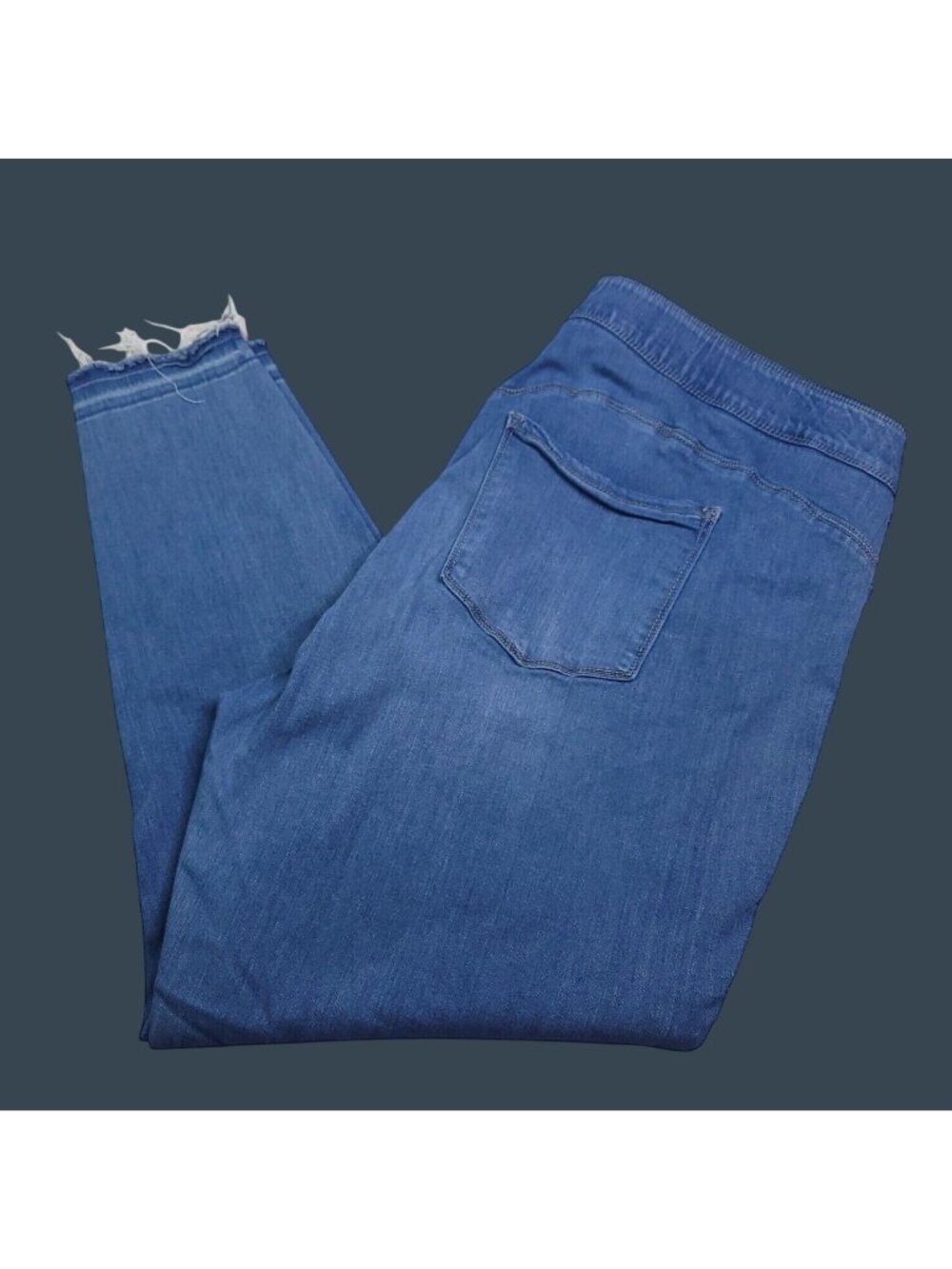 NYDJ Sculpt Womens Frayed Hem Skinny Jeans 22 Plus Medium Wash High Rise Stretch